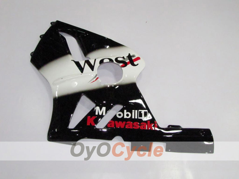 Kit de carénage injecté pour NINJA ZX-12R de 02-05 - Blanc, Noir - West #OYO87903116