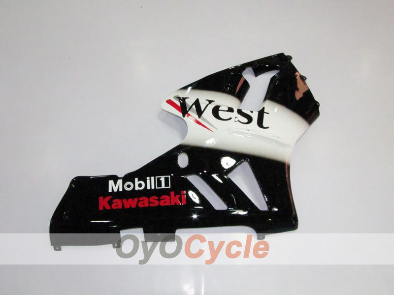 Kit de carénage injecté pour NINJA ZX-12R de 02-05 - Blanc, Noir - West #OYO87903116