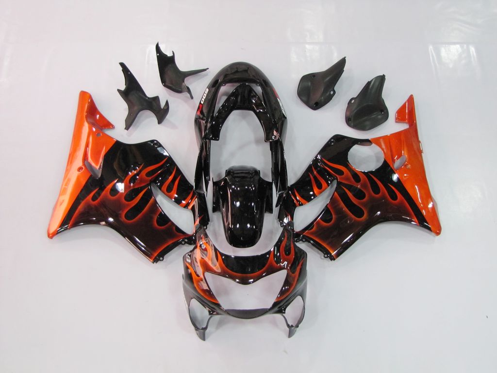 Kit de carénage à injection pour CBR600F4 99-00 - Orange, Noir - Flamme #OYO87902857
