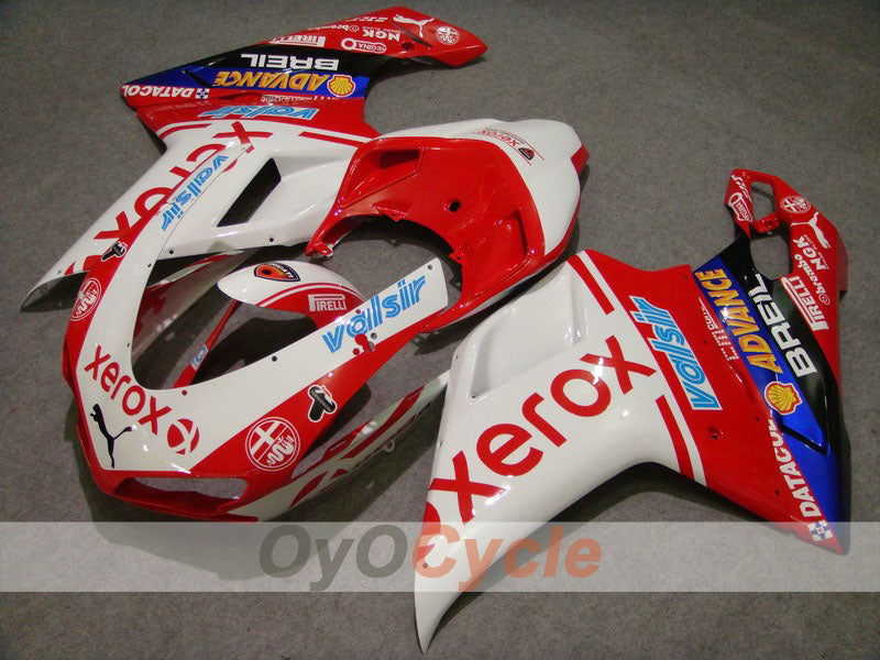 Kit de carénages injectés pour Ducati 848 08-13 - Rouge, blanc - Xerox #OYO87902258 Image principale du produit