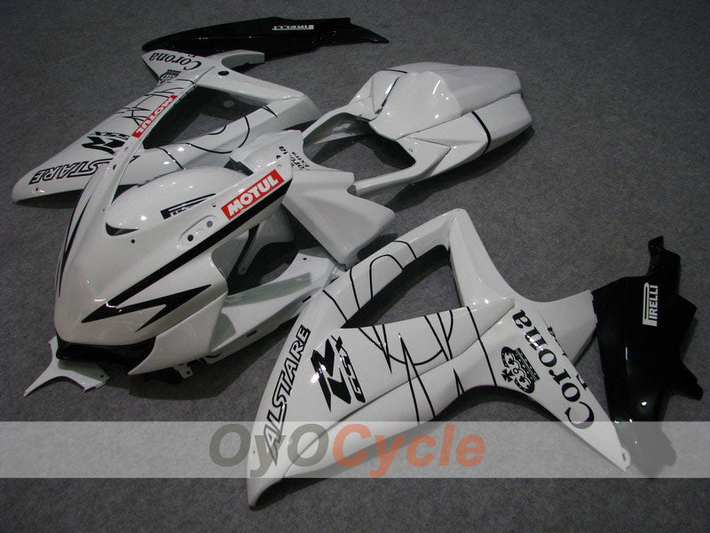 Kit de carénage à injection pour GSX R750 08-10 - Blanc, Noir - Corona #OYO87901390