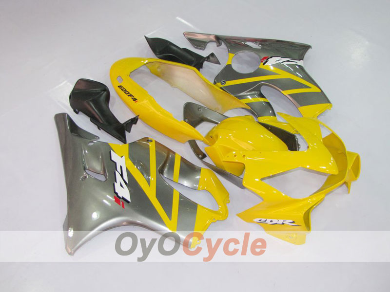 Kit de carénage à injection pour CBR600F4i 04-07 - Jaune, argent - Style d’usine #OYO87900198