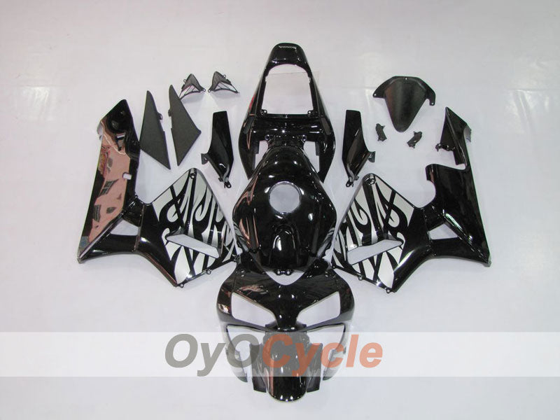 Kit de carénages à injection pour CBR600RR 03-04 - Noir, argent - Flamme #OYO87902510 Image principale du produit
