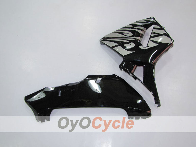 Kit de carénages à injection pour CBR600RR 03-04 - Noir, argent - Flamme #OYO87902510