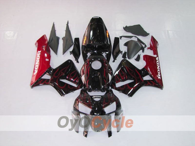 Kit de carénages à injection pour CBR600RR 05-06 - Rouge, Noir - Flamme #OYO87900239