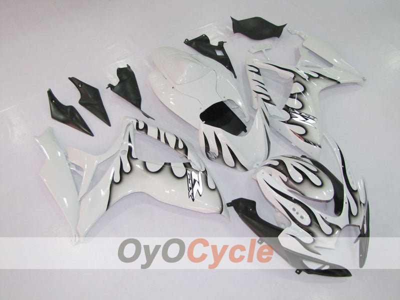 Kit de carénage injecté pour GSX R750 06-07 - Blanc, noir - Flamme #OYO87901288 Image principale du produit