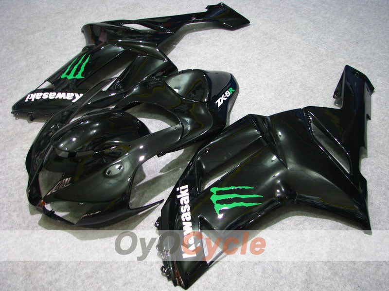 Kit de carénage à injection pour NINJA ZX-6R 07-08 - Noir - Monster #OYO87901962