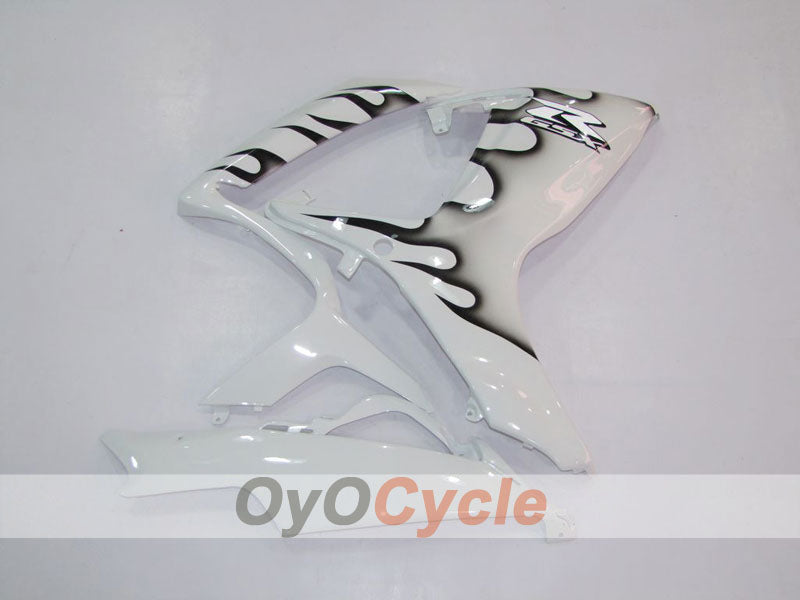 Kit de carénage à injection pour GSX R600 06-07 - Blanc, noir - Flamme #OYO87901495