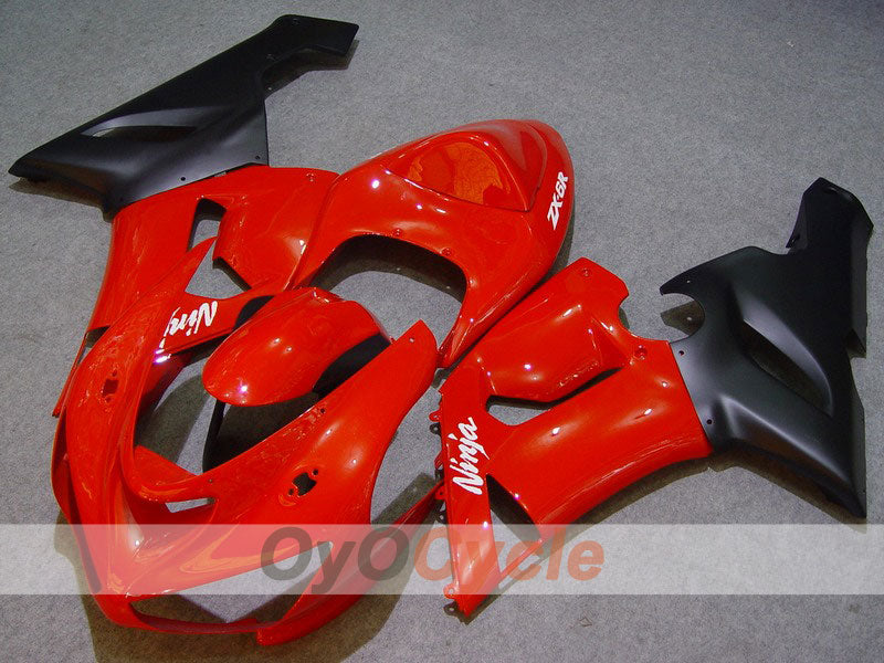 Kit de carénages injectés pour NINJA ZX-6R 05-06 - Rouge, Noir - Style d’origine #OYO87901857