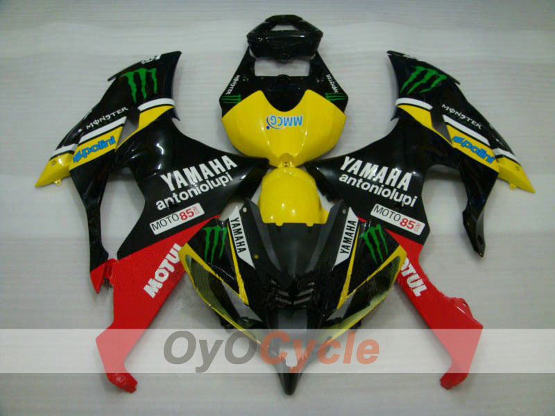 Kit de carénage à injection pour YZF-R6 08-16 - Jaune, Noir - Monster, MOTUL #OYO87900969