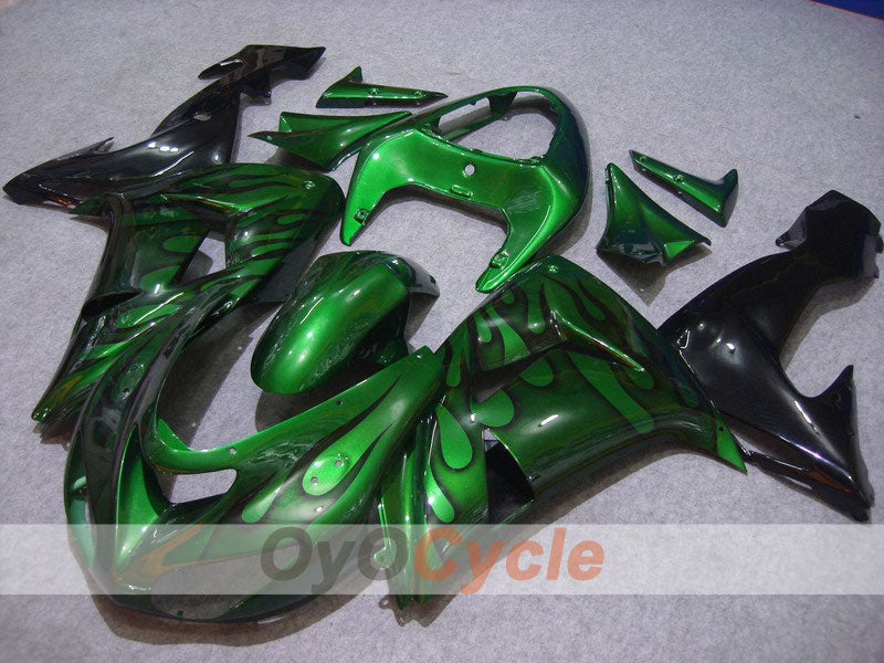 Kit de carénage à injection pour NINJA ZX-10R 06-07 - Vert, Noir - Flamme #OYO87901597