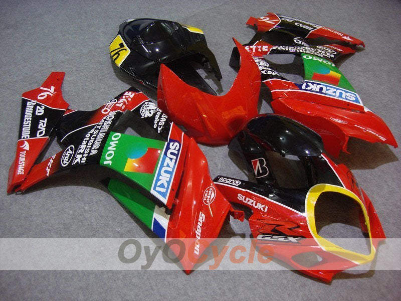 Kit de carénage à injection pour GSX R1000 07-08 - Rouge, Noir - JOMO #OYO87902100