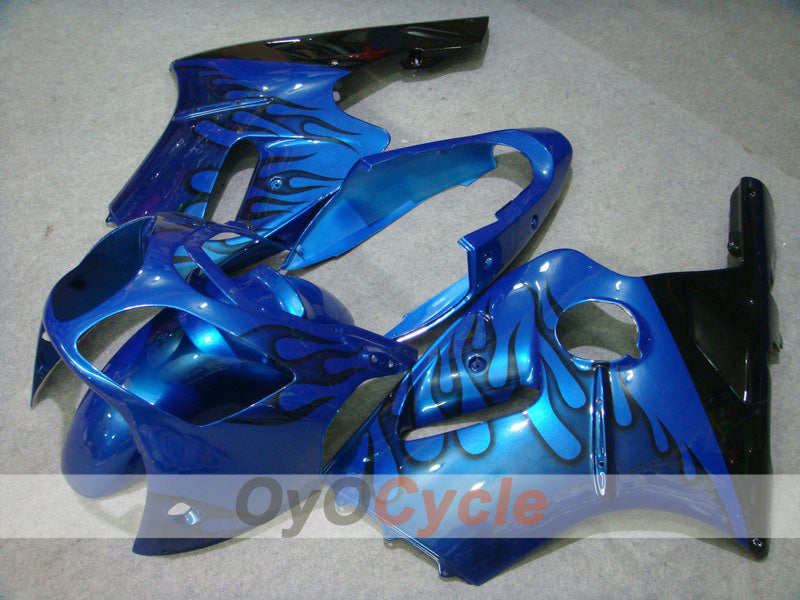 Kit de carénage par injection pour NINJA ZX-12R 00-01 - Bleu, Noir - Flame #OYO87903068