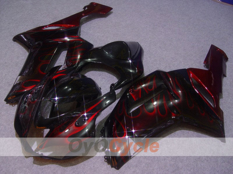 Kit de carénage à injection pour NINJA ZX-6R 07-08 - Rouge, Noir - Flamme #OYO87901938 Image principale du produit