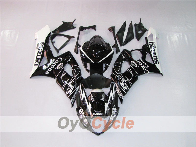 Kit de carénage à injection pour GSX R1000 05-06 - Blanc, Noir - Corona #OYO87901936