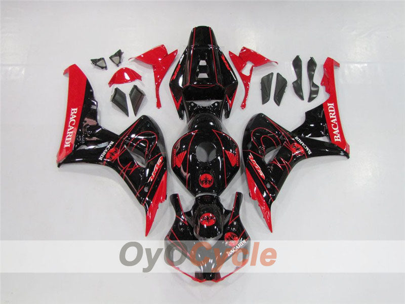 Kit de carénage moulé par injection pour CBR1000RR 06-07 - Rouge, noir - BACARDI #OYO87900550