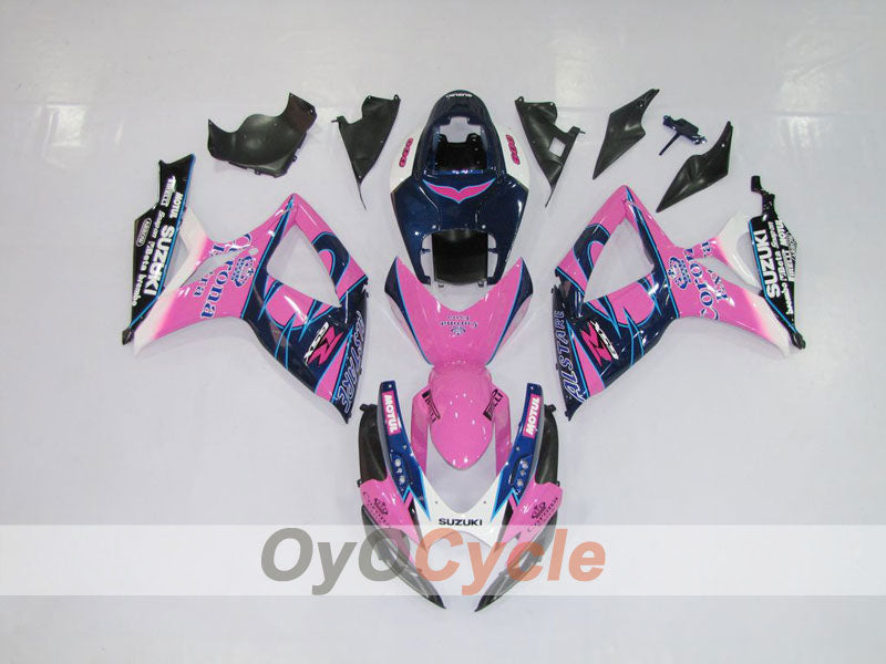 Kit de carénages à injection pour GSX R600 06-07 - Noir, Rose - Corona, MOTUL #OYO87901433