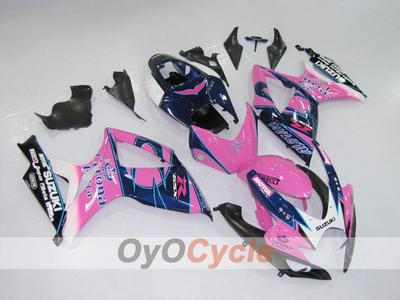 Kit de carénage injecté pour GSX R750 06-07 - Bleu, Rose - Corona #OYO87901263