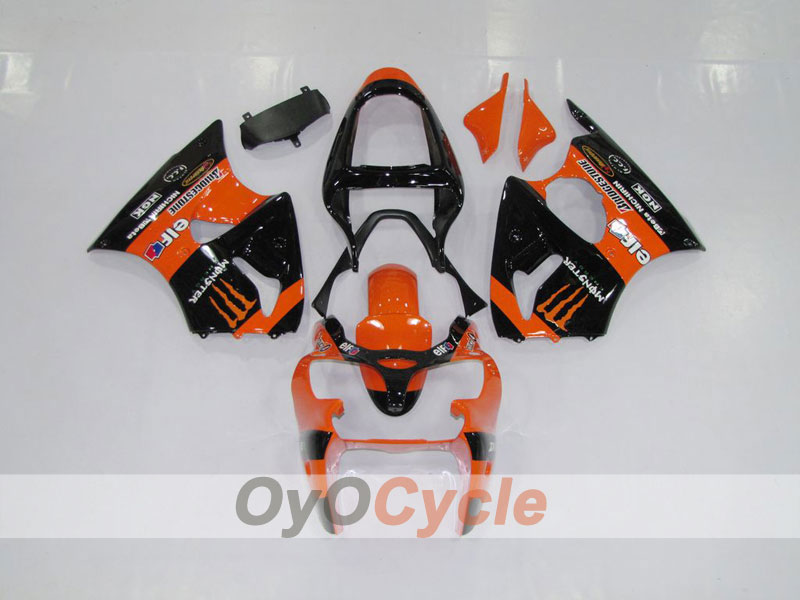 Kit de carénage injecté pour NINJA ZX-6R 00-02 - Orange, noir - Monster #OYO87901715
