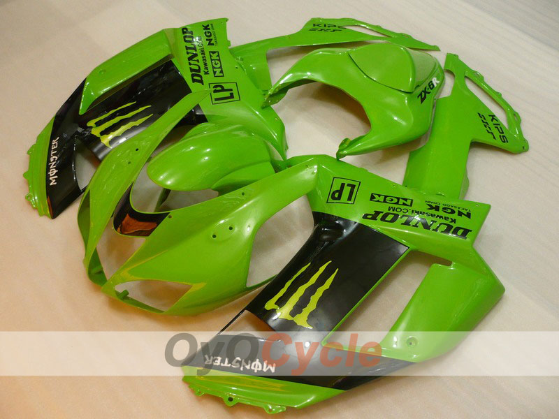 Kit de carénage à injection pour NINJA ZX-6R 07-08 - Vert, noir - Monster #OYO87901967