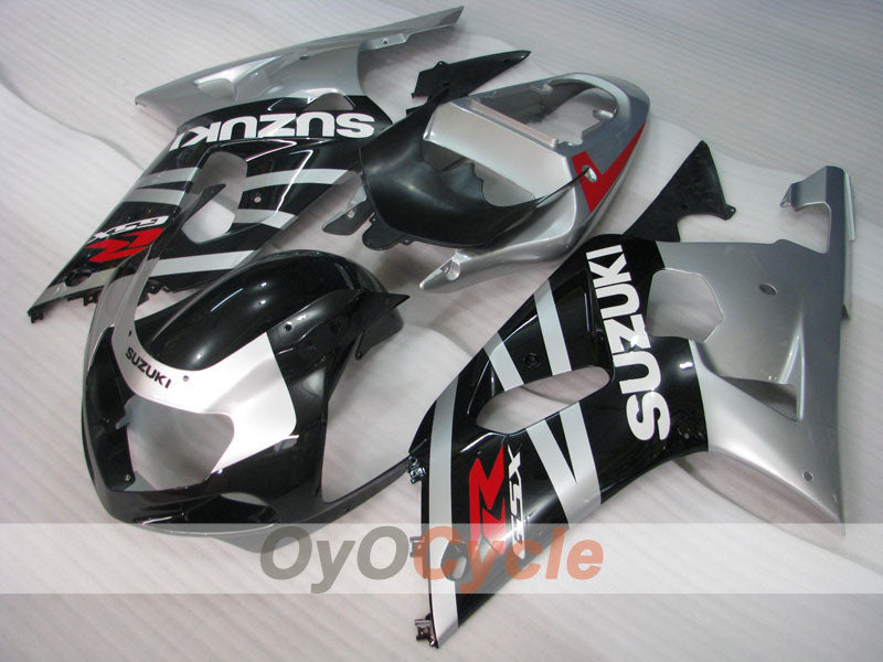 Kit de carénage à injection pour GSX R600 01-03 - Noir, argent - Style d'origine #OYO87901139