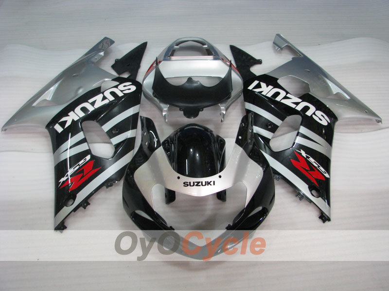 Kit de carénage à injection pour GSX R600 01-03 - Noir, argent - Style d'origine #OYO87901139