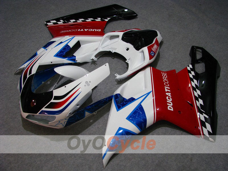 Kit de carénage injecté pour Ducati 848 08-13 - Rouge, Blanc - Xerox #OYO87902264 Image principale du produit