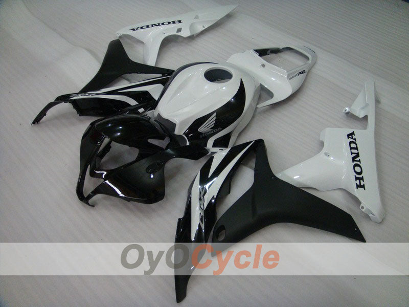 Kit de carénage moulé par injection pour CBR600RR 07-08 - Blanc, Noir - Style d’origine #OYO87900408
