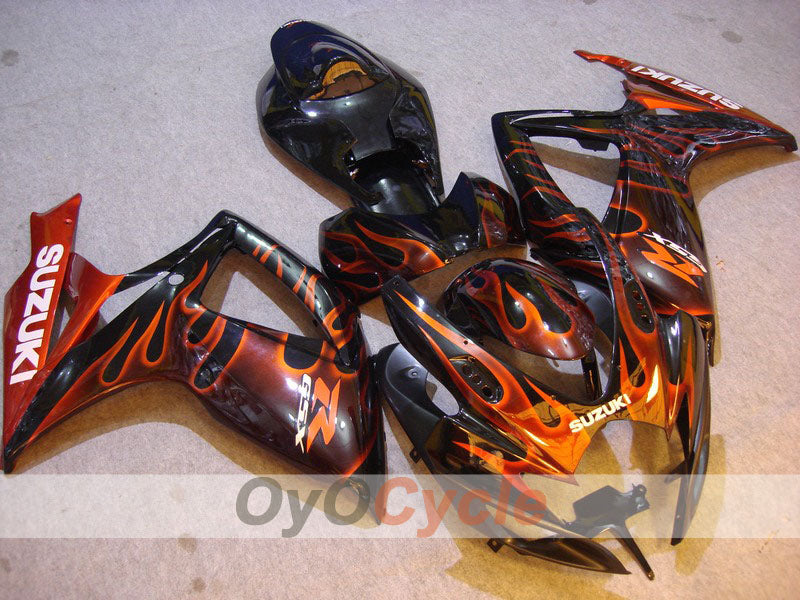 Kit de carénage à injection pour GSX R750 06-07 - Orange, Noir - Flamme #OYO87901295 Image principale du produit