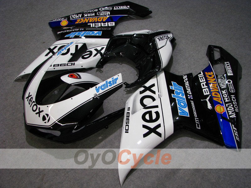 Kit de carénage injecté pour Ducati 848 08-13 - Blanc, Noir - Xerox #OYO87902268 Image principale du produit