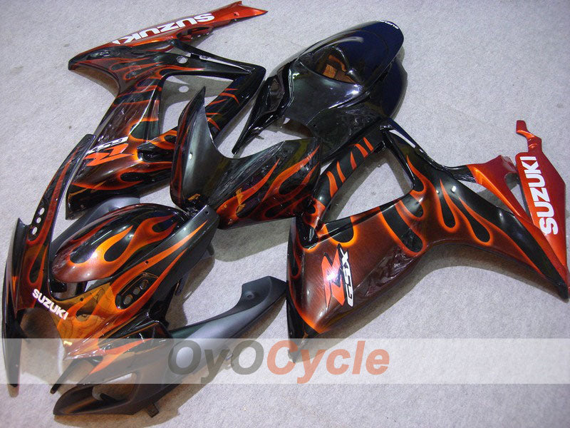 Kit de carénage à injection pour GSX R750 06-07 - Orange, Noir - Flamme #OYO87901296 Image principale du produit