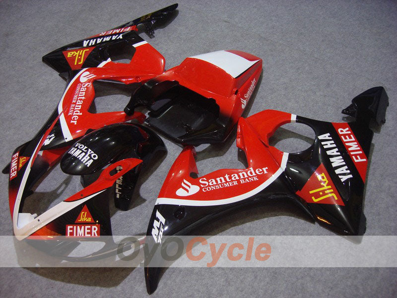 Kit de carénage injecté pour YZF-R6 03-04 - Rouge, Noir - Santander #OYO87900926