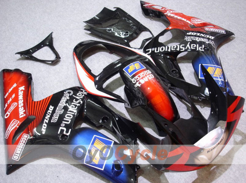 Kit de carénage à injection pour NINJA ZX-6R 03-04 - Rouge, noir - Play Station #OYO87901820