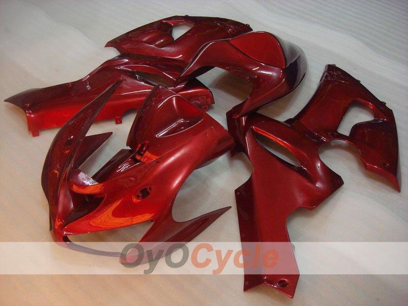 Kit de carénage à injection pour NINJA ZX-6R 05-06 - Rouge - Style usine #OYO87901826