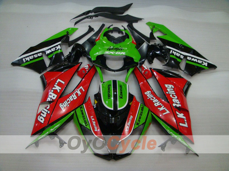 Kit de carénage à injection pour NINJA ZX-6R 09-12 - Rouge, Vert - Motocard #OYO87901990
