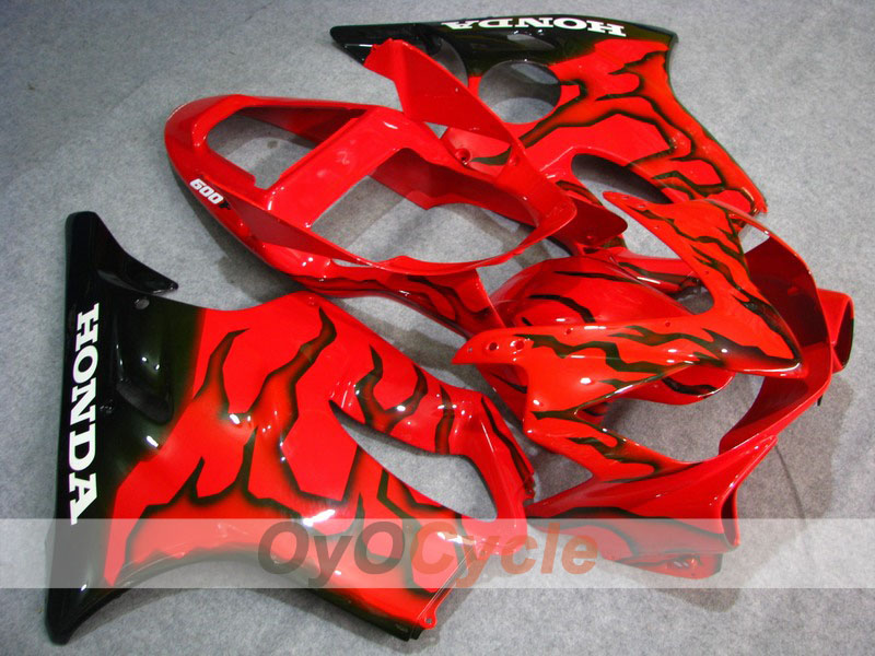 Kit de carénage à injection pour CBR600F4i 01-03 - Rouge, Noir - Flame #OYO87900151