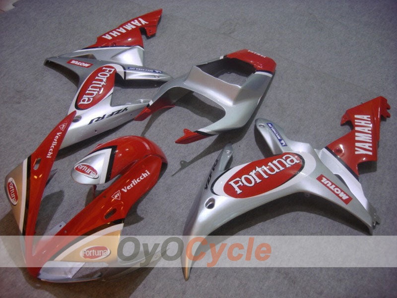 Kit de carénage à injection pour YZF-R1 02-03 - Rouge, argent - Fortuna, MOTUL #OYO87900798