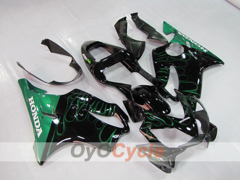 Kit de carénage à injection pour CBR600F4i 01-03 - Vert, Noir - Flame #OYO87900155