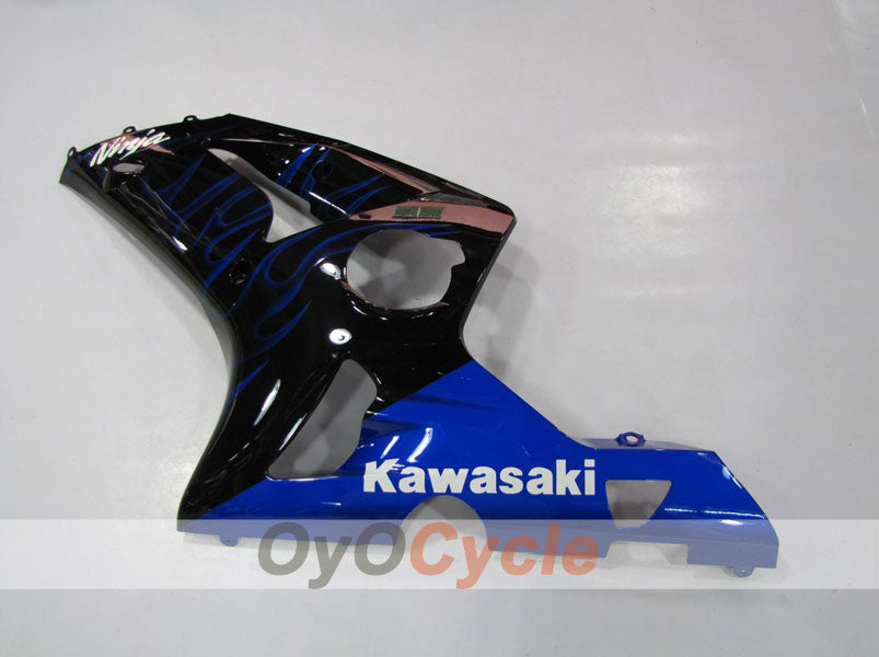 Kit de carénage à injection pour NINJA ZX-6R 03-04 - Bleu, noir - Flammes #OYO87901793