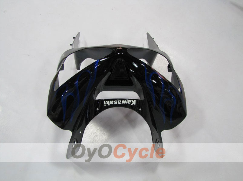 Kit de carénage à injection pour NINJA ZX-6R 03-04 - Bleu, noir - Flammes #OYO87901793