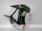 Kit de carénage à injection pour NINJA ZX-6R 03-04 - Vert, noir - Flammes #OYO87901795