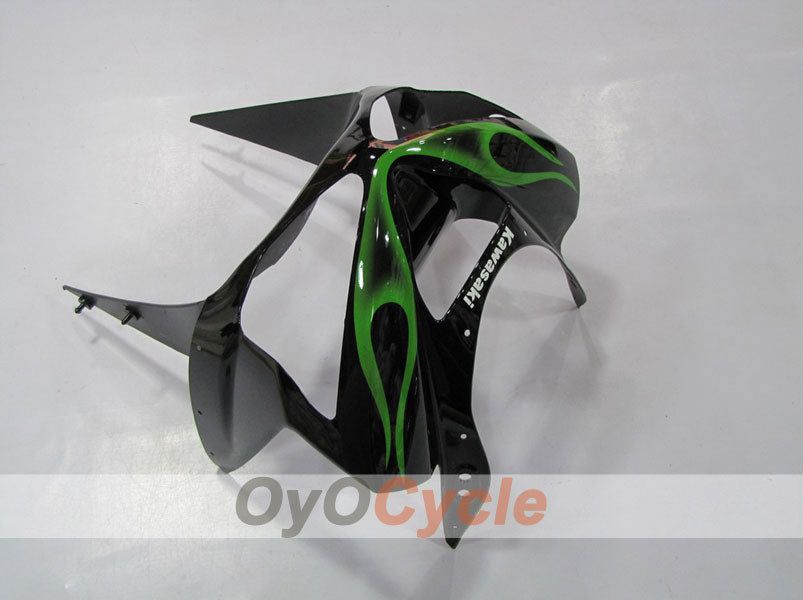 Kit de carénage à injection pour NINJA ZX-6R 03-04 - Vert, noir - Flammes #OYO87901795