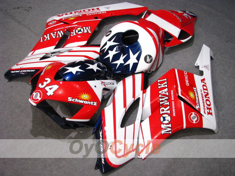 Kit de carénage injecté pour CBR1000RR 04-05 - Rouge, blanc - Moriwaki #OYO87900509