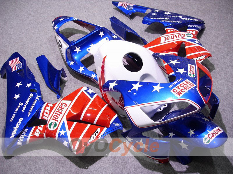 Kit de carénages à injection pour CBR600RR 03-04 - Rouge, bleu - Castrol #OYO87902507 Image principale du produit