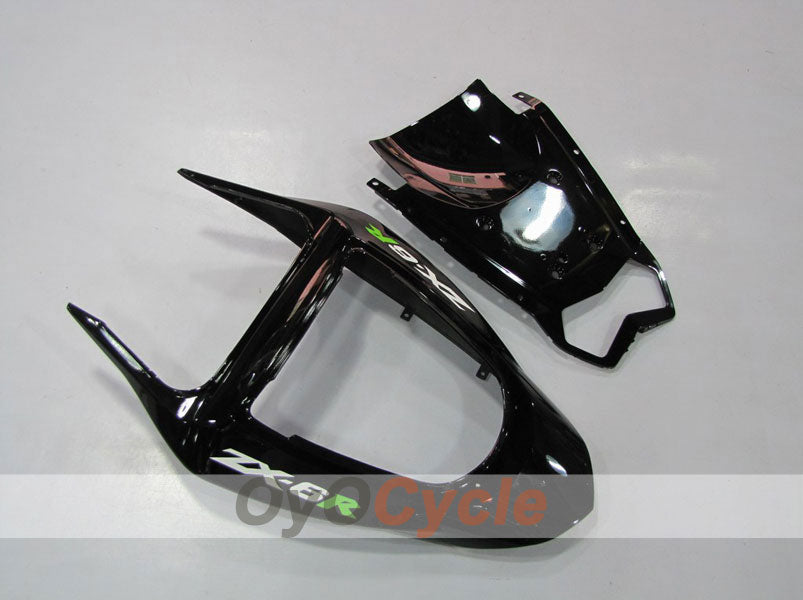 Kit de carénage à injection pour NINJA ZX-6R 03-04 - Vert, noir - Flammes #OYO87901795