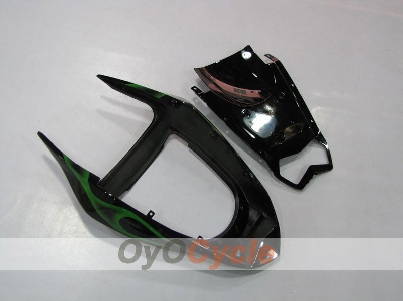 Kit de carénage à injection pour NINJA ZX-6R 03-04 - Vert, noir - Flammes #OYO87901795