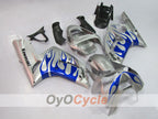 Kit de carénage à injection pour NINJA ZX-6R 03-04 - Bleu, argent - Flammes #OYO87901797