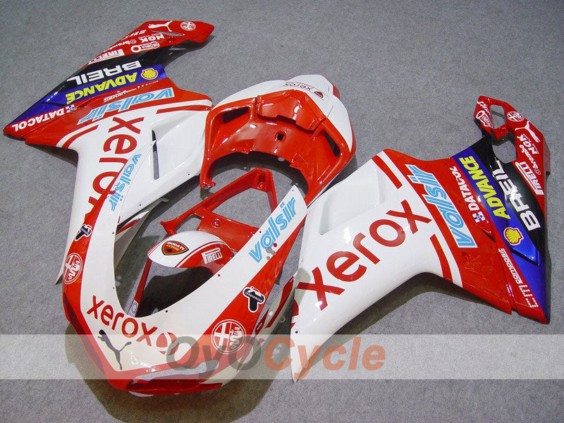 Kit de carénage injecté pour Ducati 848 08-13 - Rouge, Blanc - Xerox #OYO87902271 Image principale du produit