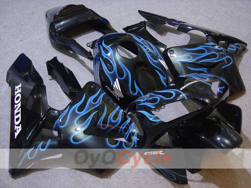 Kit de carénage injecté pour CBR600RR 03-04 - Bleu, noir - Flamme #OYO87902517 Image principale du produit