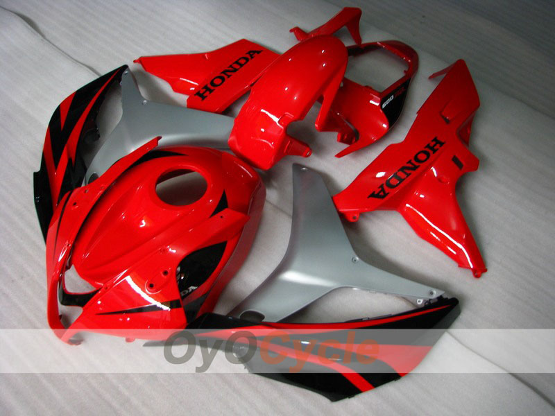 Kit de carénage moulé par injection pour CBR600RR 07-08 - Rouge, Noir - Style d’origine #OYO87900416